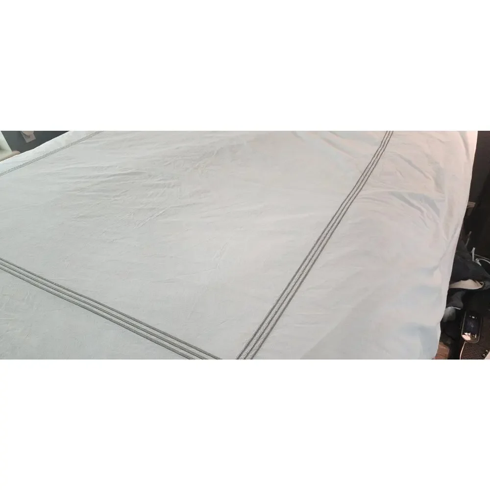 Pottery Barn Grand Organic Cotton Percale White Duvet Cover Full Queen